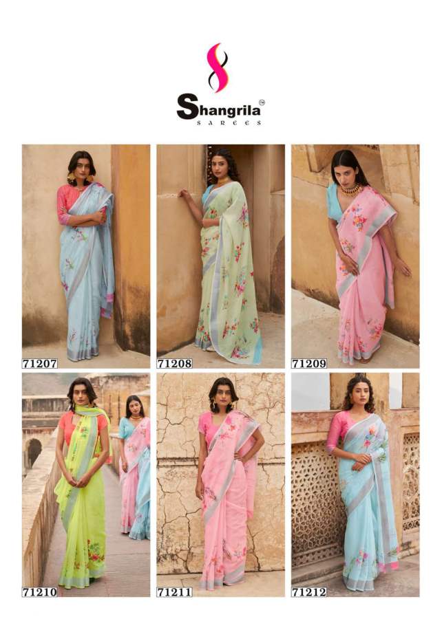 Shangrila Raaga Linen 7 Latest Fancy Party Wear Linen Designer Saree Collection